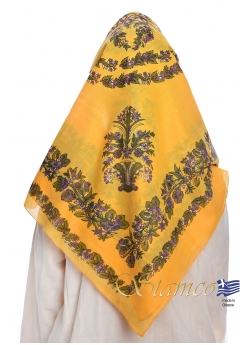 Greek Yellow Cotton Scarf 