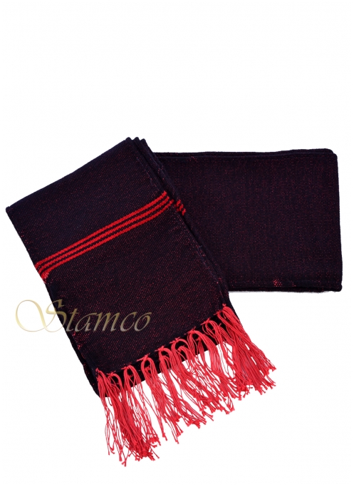 Woven Wool Belt with Fringes 