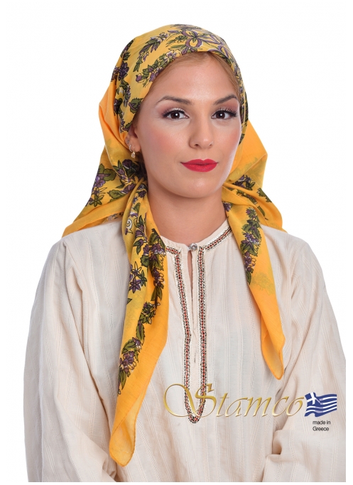 Greek Yellow Cotton Scarf 